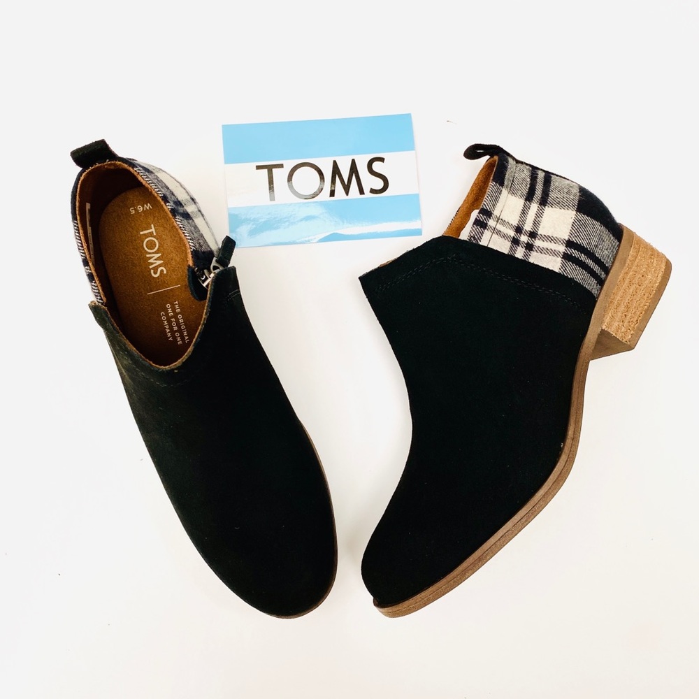 TOMS Suede Plaid Ankle Booties - Picture 4 of 8